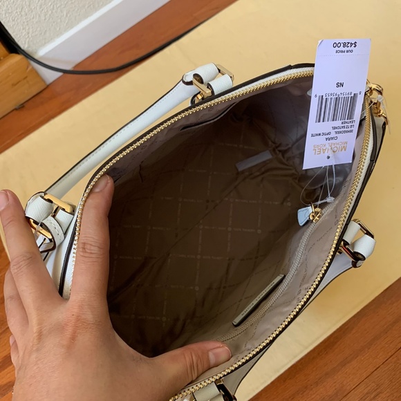 NWT Michael Kors Large Ciara White Satchel bag - Picture 7 of 8